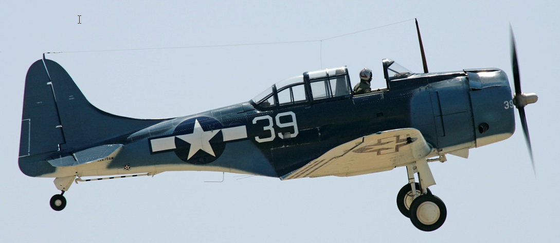 Figure 2 1 A semi-orthographic photo of restored SBD-5 (from The Planes of Fame Air Museum in Chino)